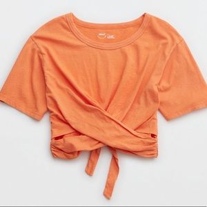 Aerie Cropped Wrapback T-Shirt